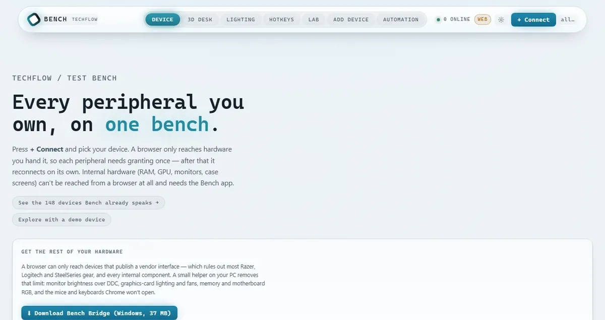 Bench running at https://bench.techflowcy.com